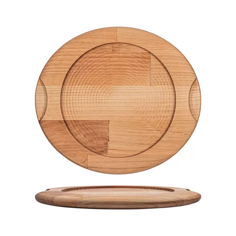 TURGLA TWB1320A Turgla Wood dia.10.75" h:0.75" Round Brown Wood Und...