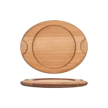 TURGLA TWB1316A Turgla Wood dia.9.25" h:0.75" Round Brown Wood Unde...