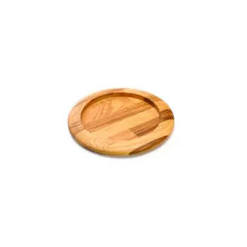 TURGLA TWB1220DA Turgla Wood dia.9.5" h:0.75" Round Brown Wood Unde...