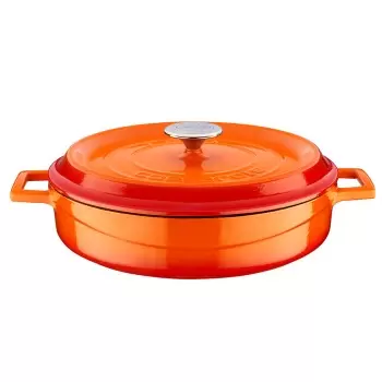 TURGLA ttmns28ORG Turgla Cast Iron dia.11" h:2" 3.75 qt. Round Oran...