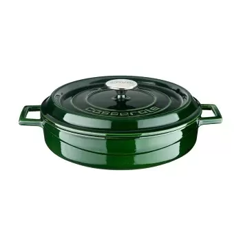 TURGLA TTMNS28GRN Turgla Cast Iron dia.11" h:2" 3.75 qt. Round Gree...