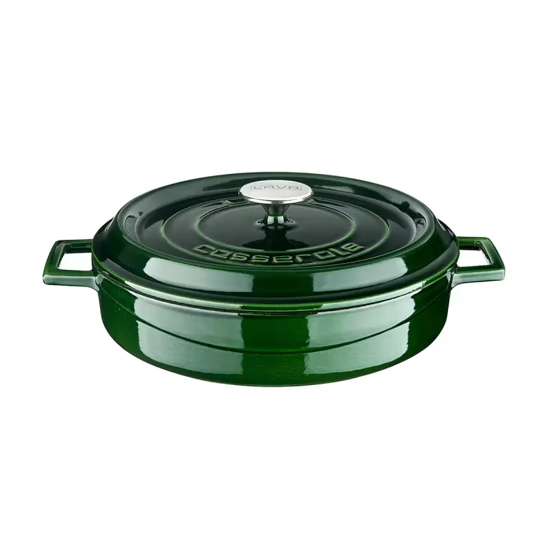 TURGLA TTMNS28GRN Turgla Cast Iron dia.11" h:2" 3.75 qt. Round Gree...