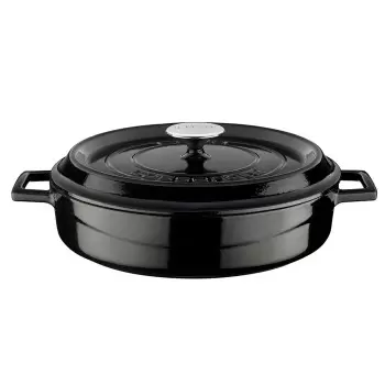 TURGLA TTMNS28BLK Turgla Cast Iron dia.11" h:2" 3.75 qt. Round Blac...
