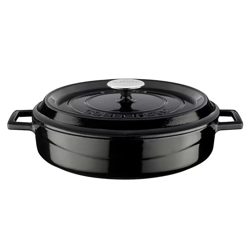 TURGLA TTMNS28BLK Turgla Cast Iron dia.11" h:2" 3.75 qt. Round Blac...
