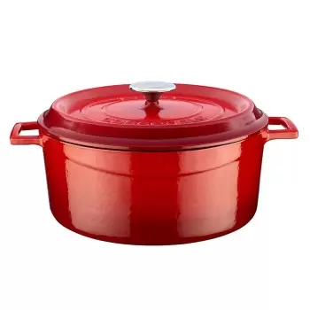 TURGLA TTMN28RED Turgla Cast Iron dia.11" h:5" 7 qt. Round Red Cast...