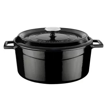 TURGLA TTMN28BLK Turgla Cast Iron dia.11" h:5" 7 qt. Round Black Ca...