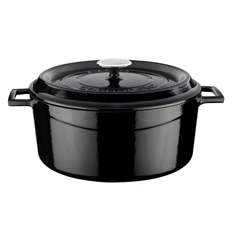 TURGLA TTMN28BLK Turgla Cast Iron dia.11" h:5" 7 qt. Round Black Ca...