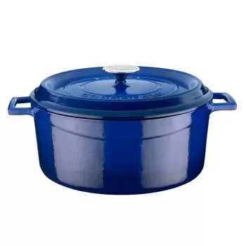 TURGLA TTMN28CBL Turgla Cast Iron dia.11" h:5" 7 qt. Round Blue Cas...