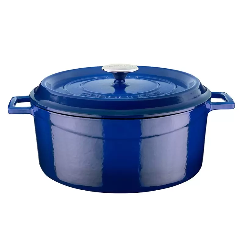 TURGLA TTMN28CBL Turgla Cast Iron dia.11" h:5" 7 qt. Round Blue Cas...