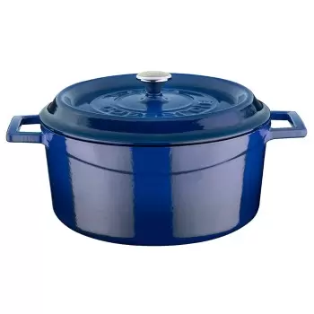 TURGLA TTMN24CBL Turgla Cast Iron dia.9.5" h:4" 4.75 qt. Round Blue...
