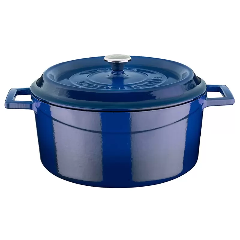 TURGLA TTMN24CBL Turgla Cast Iron dia.9.5" h:4" 4.75 qt. Round Blue...