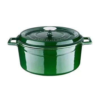 TURGLA TTMN28GRN Turgla Cast Iron dia.11" h:5" 7 qt. Round Green Ca...