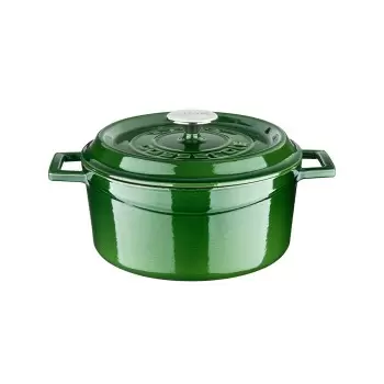 TURGLA TTMN24GRN Turgla Cast Iron dia.9.5" h:4" 4.75 qt. Round Gree...