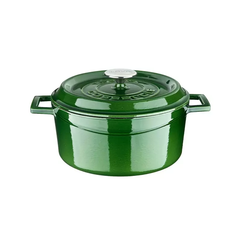 TURGLA TTMN24GRN Turgla Cast Iron dia.9.5" h:4" 4.75 qt. Round Gree...