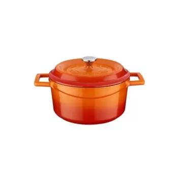 TURGLA TTMN20ORG Turgla Cast Iron dia.7.75" h:4" 3 qt. Round Orange...