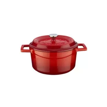 TURGLA TTMN20RED Turgla Cast Iron dia.7.75" h:4" 3 qt. Round Red Ca...