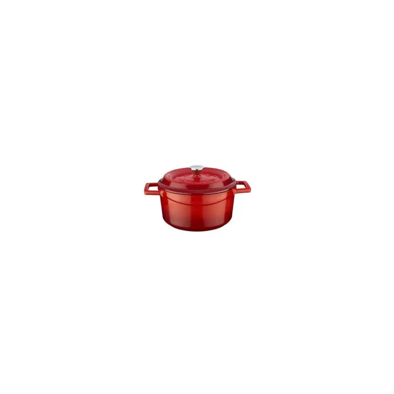 TURGLA TTMN20RED Turgla Cast Iron dia.7.75" h:4" 3 qt. Round Red Ca...