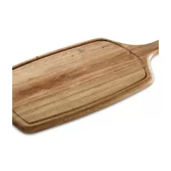 TURGLA TRG02PBO Turgla Wood 19" x 9" Rectangular Brown Wood Serving