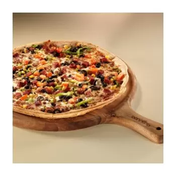 TURGLA TRG01PZ Turgla Wood dia.17" h:0.75" Round Brown Wood Serving