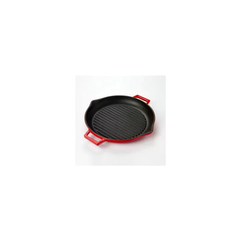 TURGLA TCB1330RED Turgla Cast Iron dia.11.75" h:2" 3 qt. Round Red ...