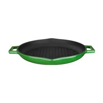 TURGLA TCB1330GRN Turgla Cast Iron dia.11.75" h:2" 3 qt. Round Gree...