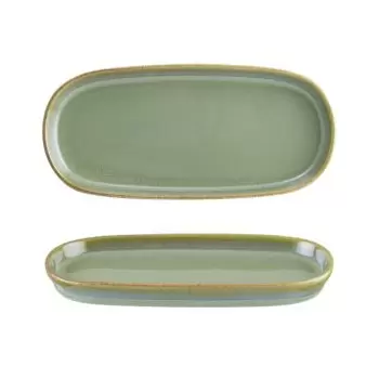 TURGLA SAGHYG21OV Turgla Bone China Sage 8.5" x 4" x h:0.75" Oval G...