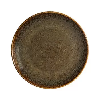 TURGLA OTIGRM30DZ Turgla Bone China Tierra dia.12" Round Brown Porc...
