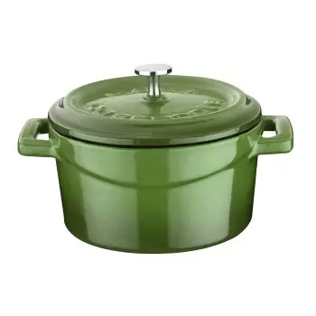 TURGLA TTMN20GRN Turgla Cast Iron dia.7.75" h:4" 3 qt. Round Green ...