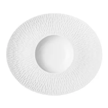 Degrenne 193324 Degrenne Boreal Satin White Shallow Bowl W/Wide Ova...