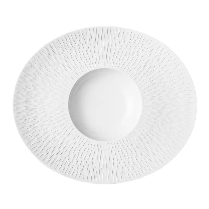 Degrenne 193324 Degrenne Boreal Satin White Shallow Bowl W/Wide Ova...