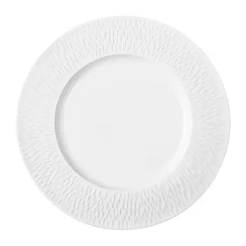 Degrenne 193318 Degrenne Boreal Satin White Round Dinner Plate W/Wi...