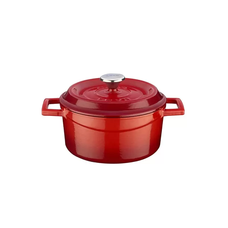 TURGLA TCB1114RED Turgla Cast Iron dia.5.5" h:2" 26 oz. Round Red C...