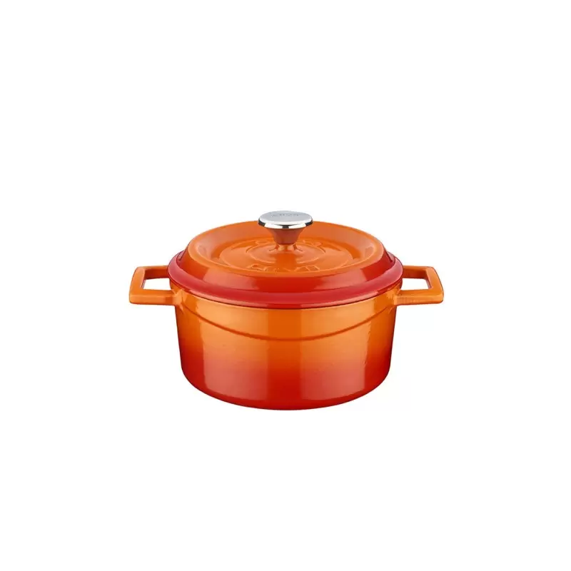 TURGLA TCB1114ORG Turgla Cast Iron dia.5.5" h:2" 26 oz. Round Orang...