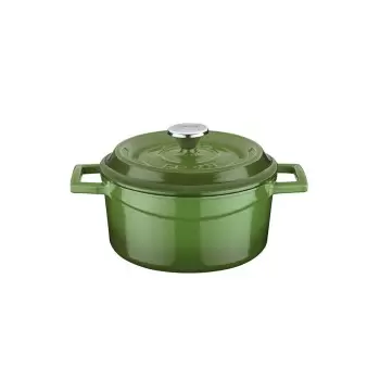 TURGLA TCB1114GRN Turgla Cast Iron dia.5.5" h:2" 26 oz. Round Green...