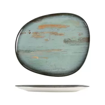 TURGLA MDRMTVAO33DZ Turgla Bone China Madera 13" x 10.75" Organic D...