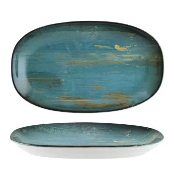 TURGLA MDRMTGRM34OKY Turgla Bone China Madera 13" x 7.5" x h:1.5" O...