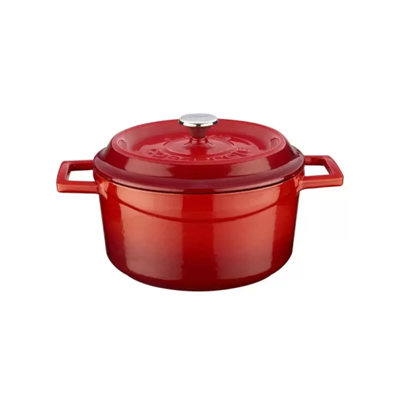 TURGLA TTMN12RED1 Turgla Cast Iron dia.5" h:2.5" 18 oz. Round Red C...
