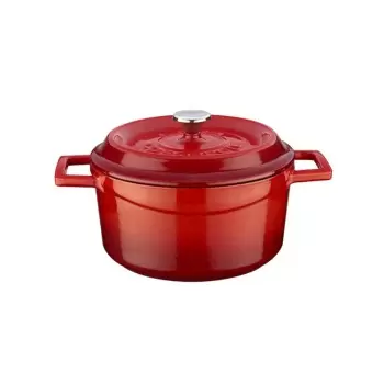 TURGLA TTMN10RED Turgla Cast Iron dia.4" h:2" 13 oz. Round Red Cast...
