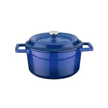 TURGLA TTMN12CBL1 Turgla Cast Iron dia.5" h:2.5" 18 oz. Round Blue ...