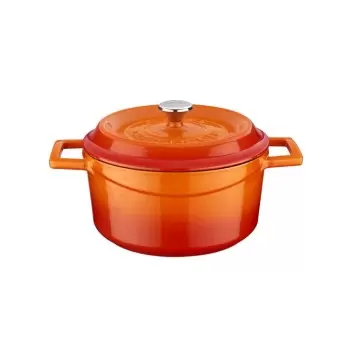 TURGLA TTMN10ORG Turgla Cast Iron dia.4" h:2" 13 oz. Round Orange C...