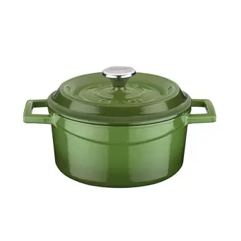TURGLA TTMN12GRN1 Turgla Cast Iron dia.5" h:2.5" 18 oz. Round Green...
