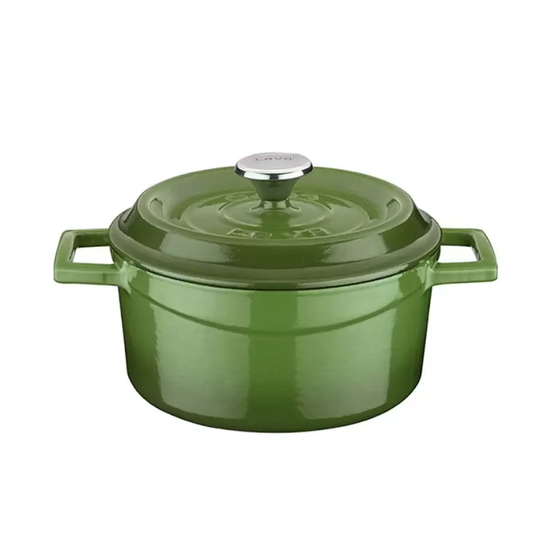 TURGLA TTMN12GRN1 Turgla Cast Iron dia.5" h:2.5" 18 oz. Round Green...
