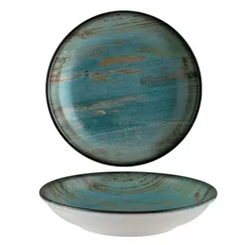 TURGLA MDRMTBLM25CK Turgla Bone China Madera dia.10" h:2" 44 oz. Ro...