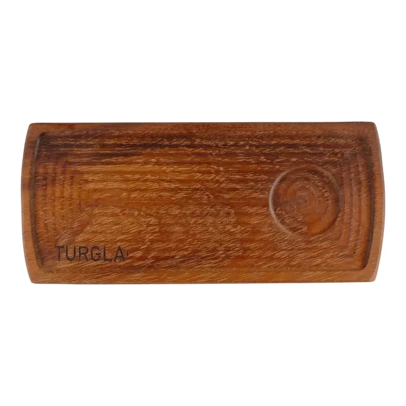TURGLA TRG02RCB Turgla Wood 13.75" x 6" Rectangular Brown Wood Serving