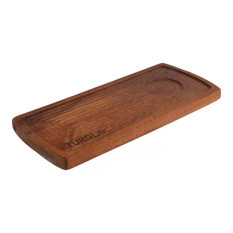 TURGLA TRG02RCB Turgla Wood 13.75" x 6" Rectangular Brown Wood Serving