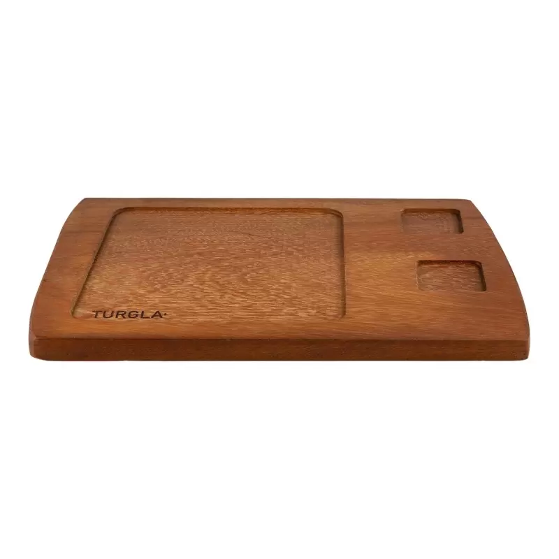 TURGLA TRG01MV Turgla Wood 15.75" x 10.75" Rectangular Brown Wood S...