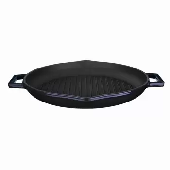 TURGLA TCB1330BLK Turgla Cast Iron dia.11.75" h:2" 3 qt. Round Blac...
