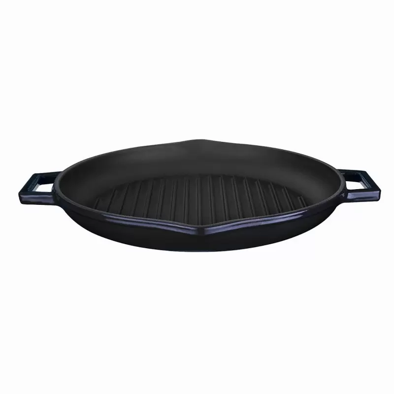 TURGLA TCB1330BLK Turgla Cast Iron dia.11.75" h:2" 3 qt. Round Blac...