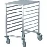 Stainless Steel Work Table Rolling Cart Rack with Scaled Shelves - 8 Shelves - 60 cm Side Entrance
