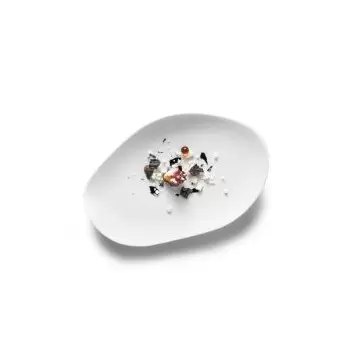 Pordamsa M0333-0118 Pordamsa Wave Oval Flat Plate Mat 18 x 12 cm